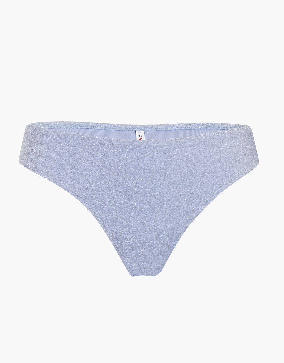 Lovable Sparkly Micro slip mare midi azzurro lurex