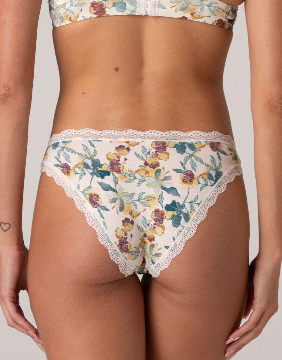 Lovable Panties slip cotone pizzo avorio perlato fiori