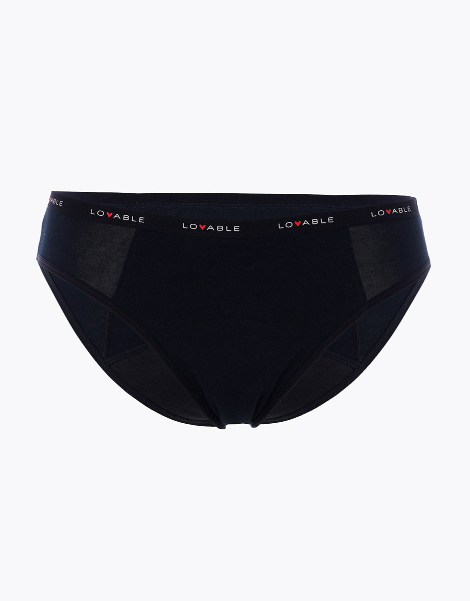 Lovable Period Panties slip ciclo cotone bio nero flusso abbondante