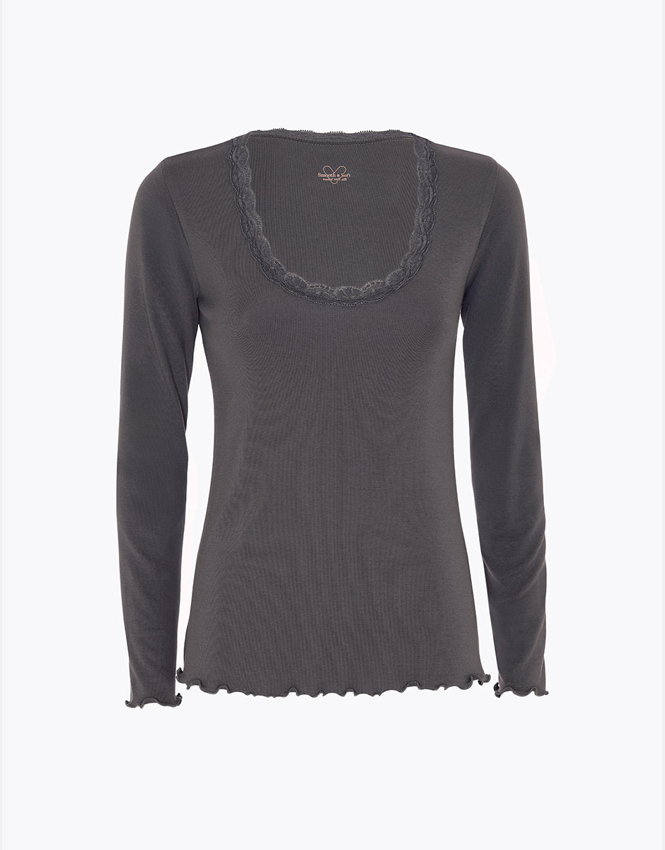 Lovable Warm Modal and Silk Maglia grigio scuro