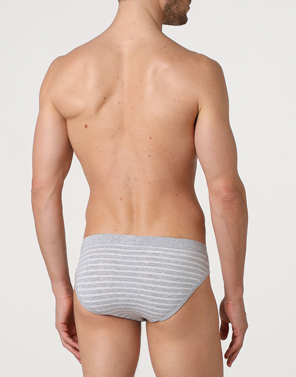 Lovable Man Jacquard Cotton Modal slip uomo grigio a righe
