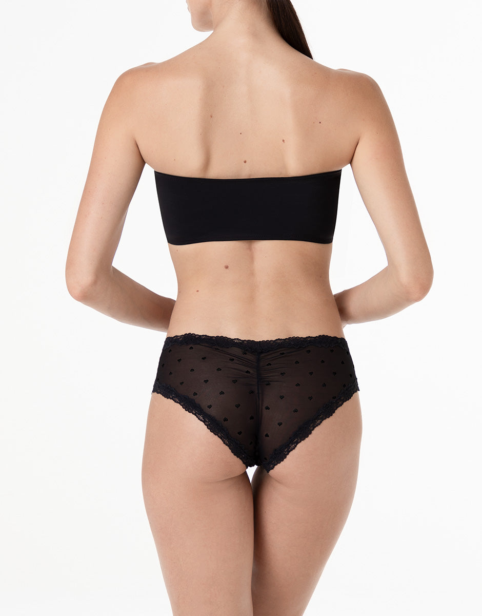 Lovable Table Panties slip nero tulle cuori