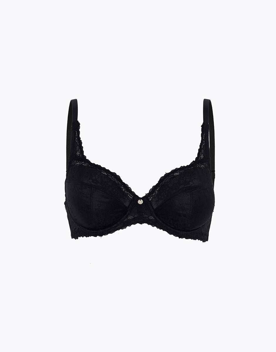 Lovable Beauty Curves reggiseno ferretto nero pizzo coppe D-F