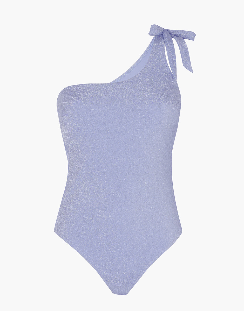 Lovable Sparkly Micro costume intero monospalla azzurro lurex