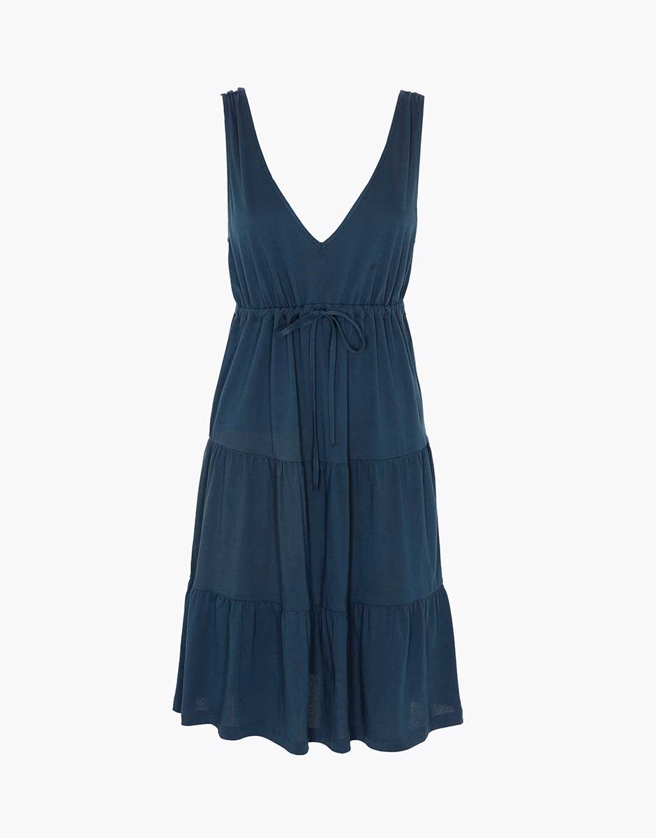 Lovable abito mare jersey cotone blu notte scollo a V