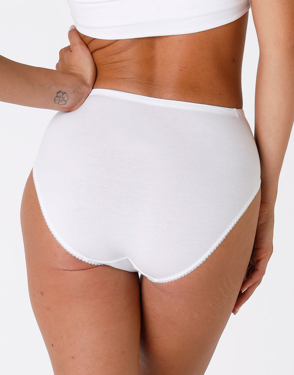 Lovable Lovely Charme Slip Midi Bianco Cotone Pizzo
