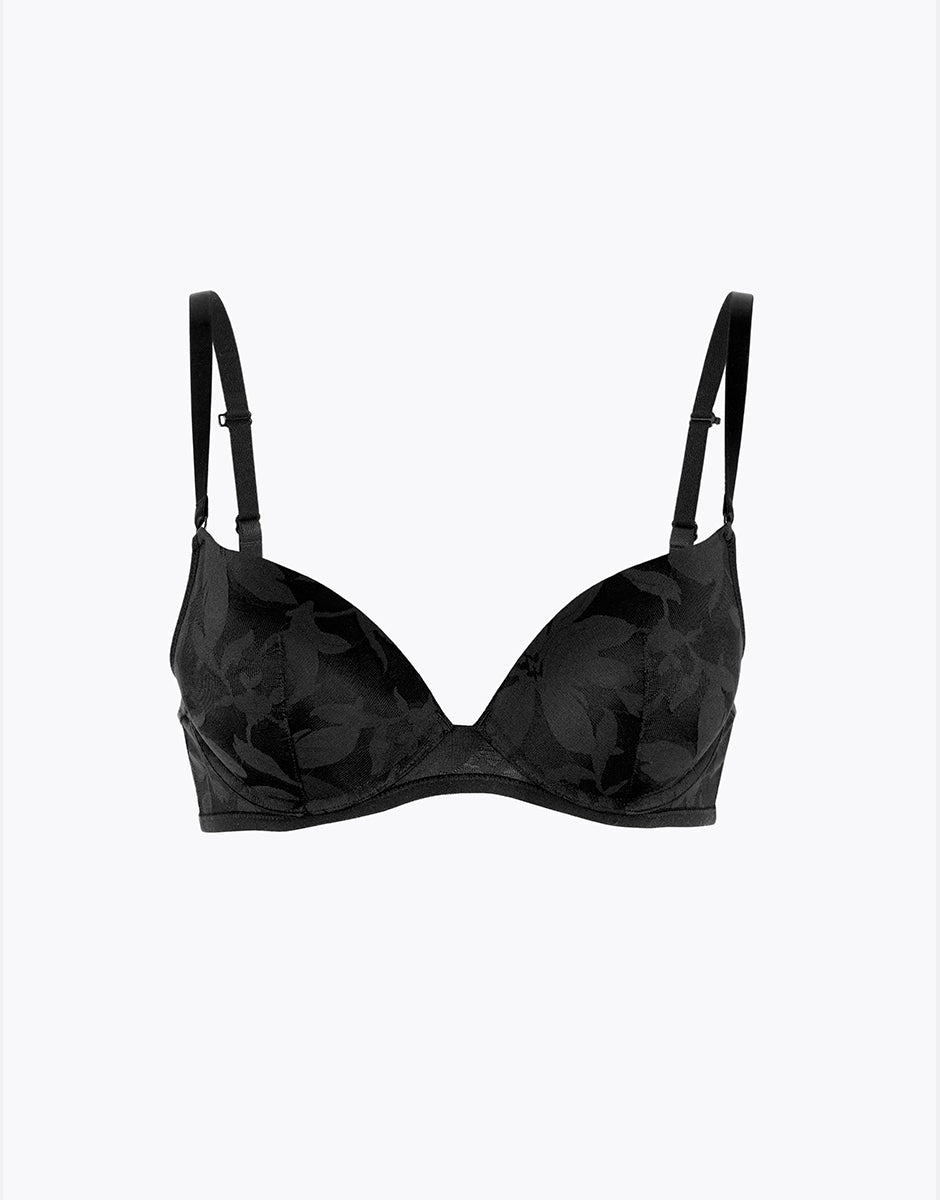 Lovable Modern Bloom Lace Reggiseno Push-Up Pizzo Nero