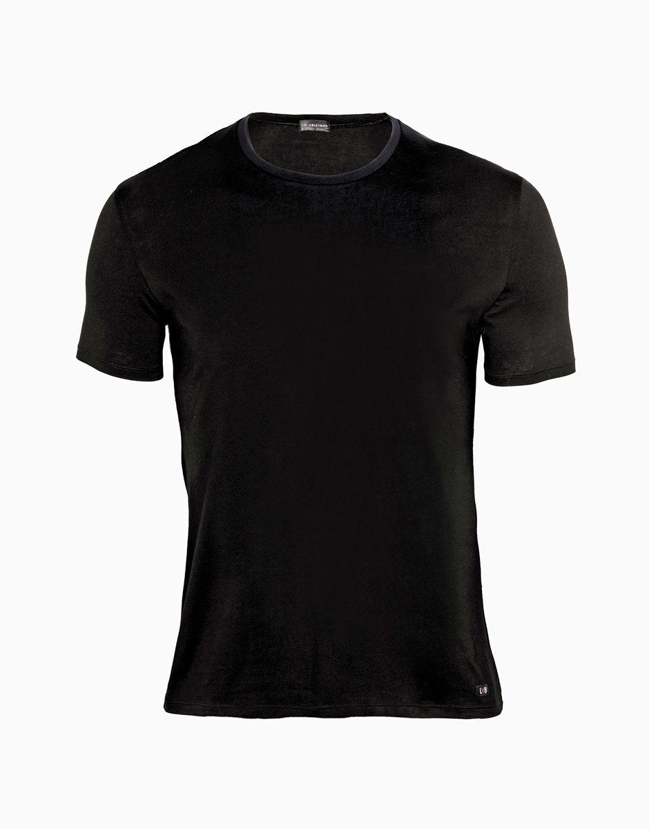 Lovable Man Premium Cotton t-shirt girocollo nero cotone Supima