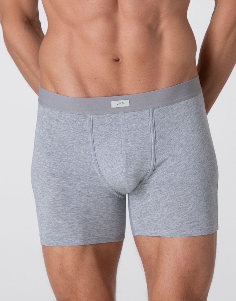Lovable Man Modern Stretch Cotton boxer lungo grigio melange