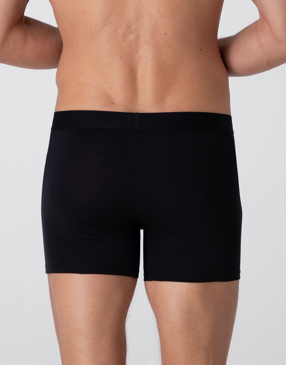 Lovable Man Modern Stretch Cotton boxer lungo nero cotone elasticizzato