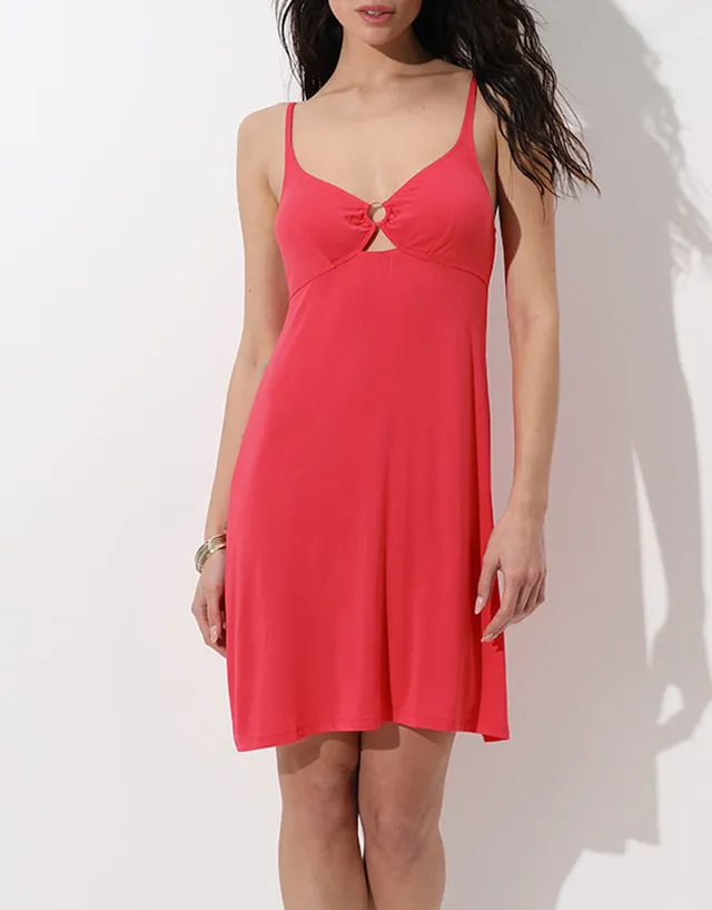 Lovable abitino mare jersey viscosa rosso ibisco spalline