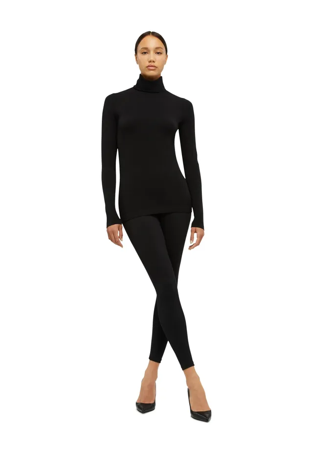 Wolford Aurora pullover nero senza cuciture