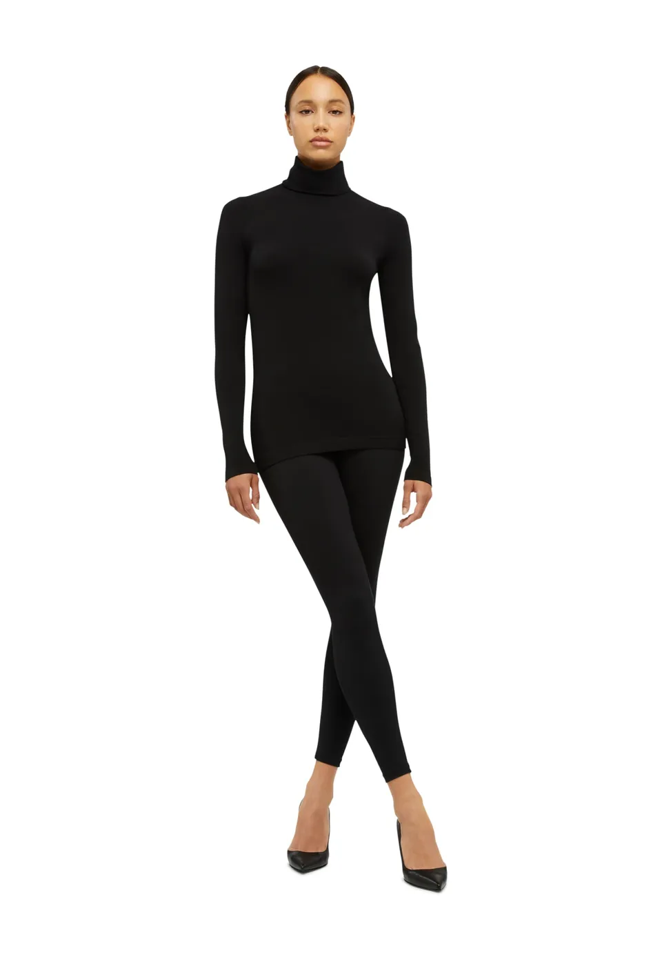 Wolford Aurora pullover nero senza cuciture