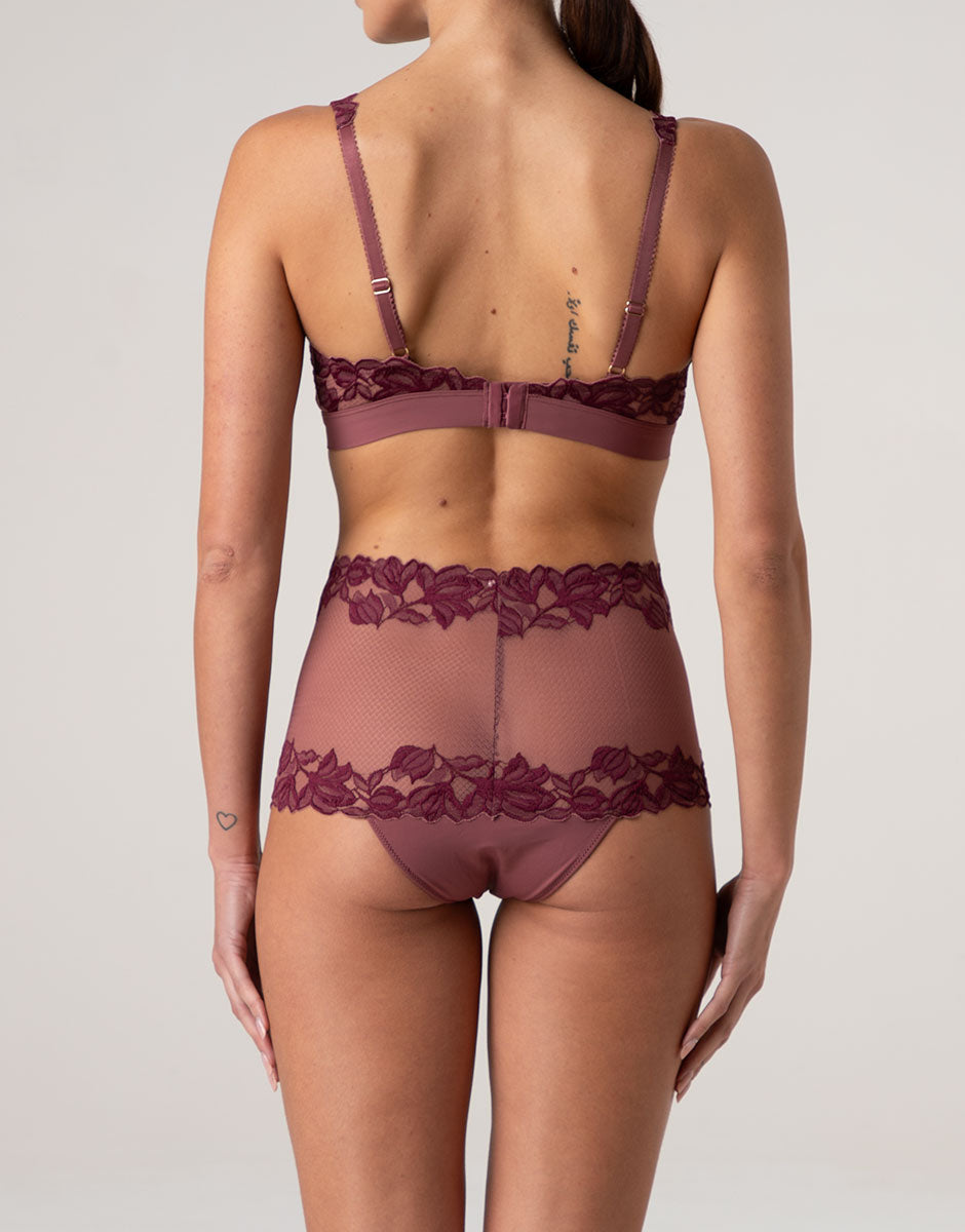 Lovable Elegant Muse Slip Alto pizzo rosso amaranto e vinaccia