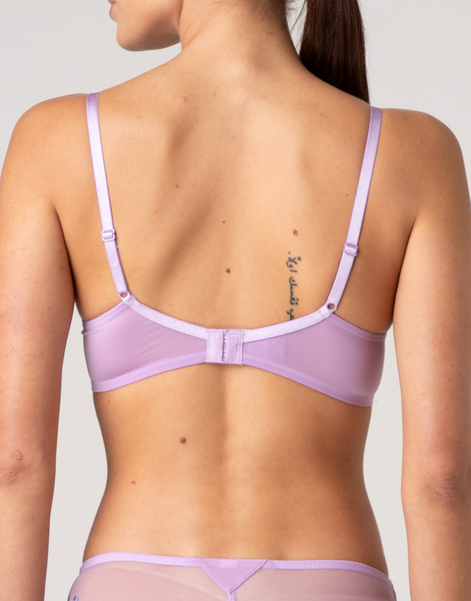 Lovable Fairytale Embroidery reggiseno lavanda fiori tulle