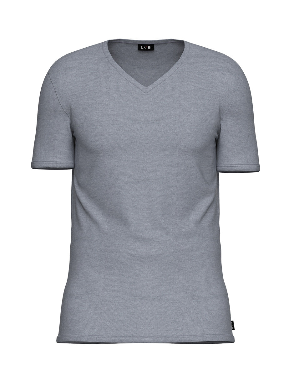 Lovable Man Piquet Micromodal T-Shirt Scollo V Avio Scuro