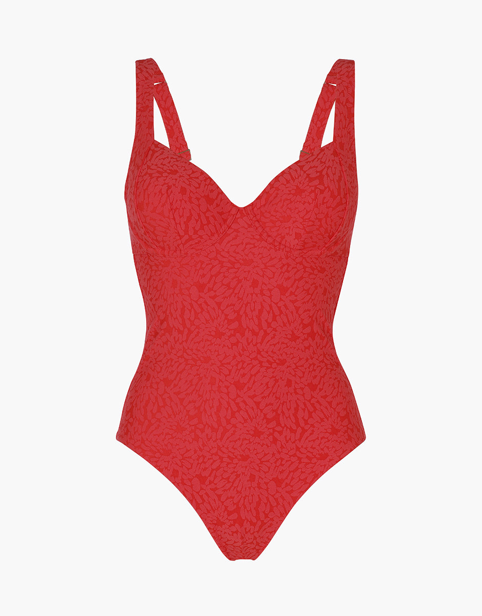 Lovable Festival Jacquard costume intero rosso ibisco