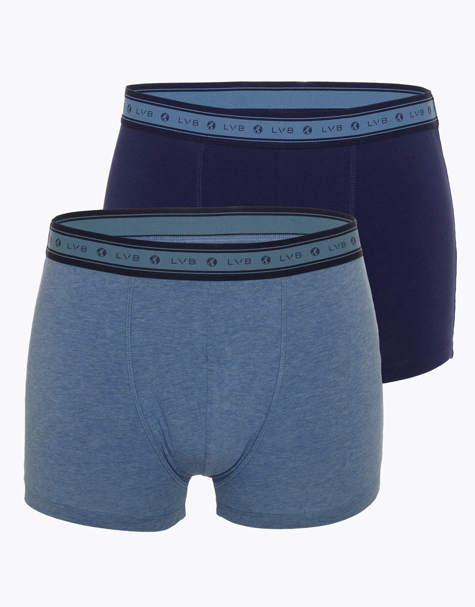 Lovable Man Boxer cotone biologico x2 blu melange