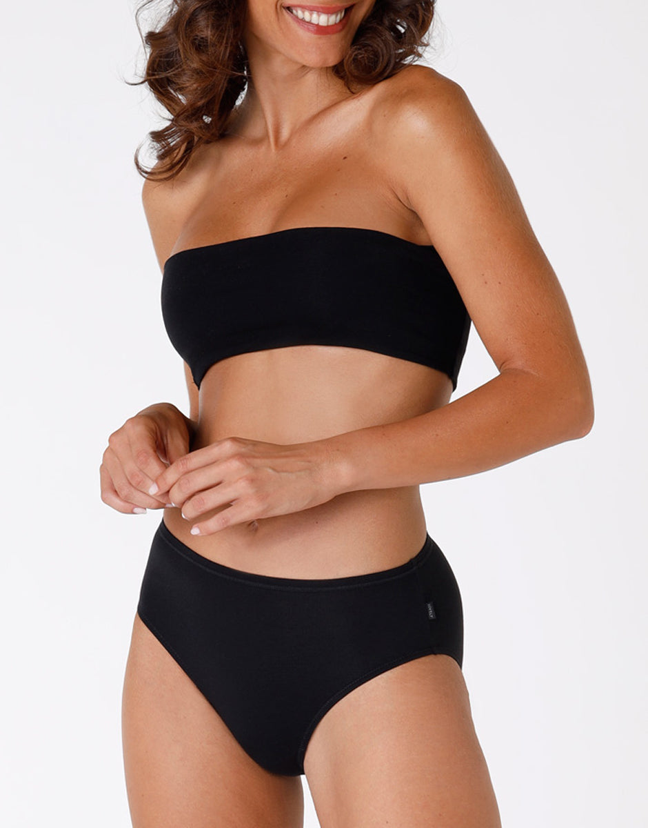 Lovable Lovely L1510E1 slip midi nero cotone modal vellutato
