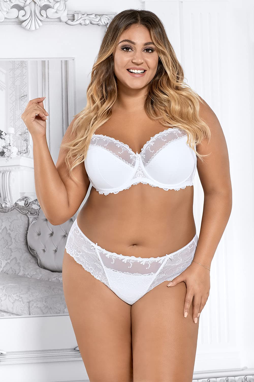 Ava 1030 Slip Pizzo Nero in Pizzo Floreale