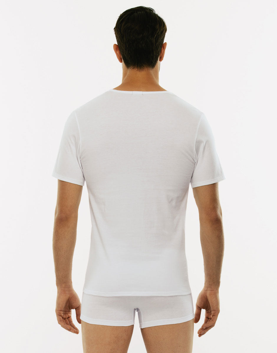 Lovable Man 100% Pure Cotton t-shirt scollo V bianco cotone