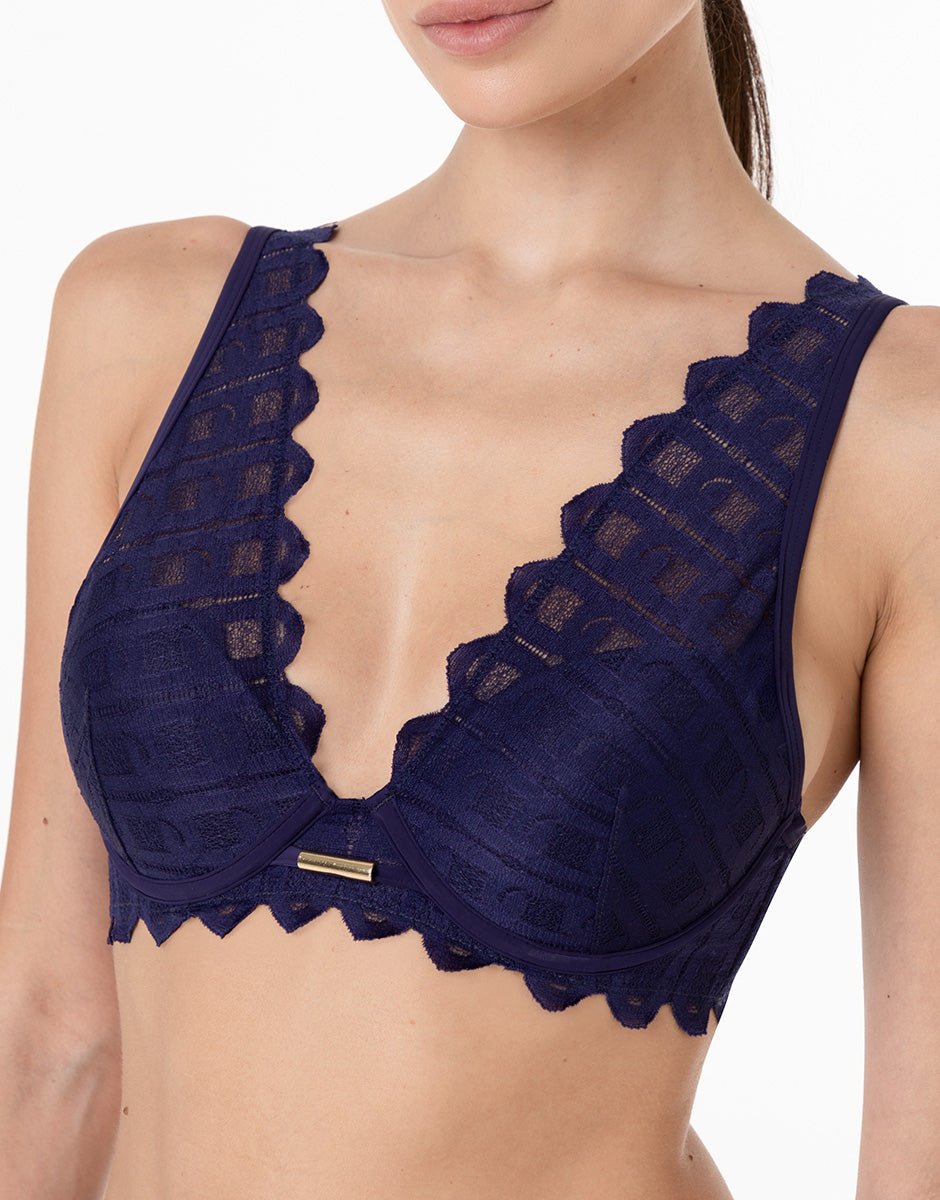 Lovable L'Allure reggiseno push-up viola scuro in pizzo