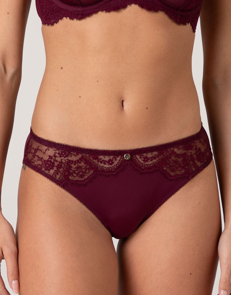 Lovable Beauty Lace slip vinaccia microfibra pizzo