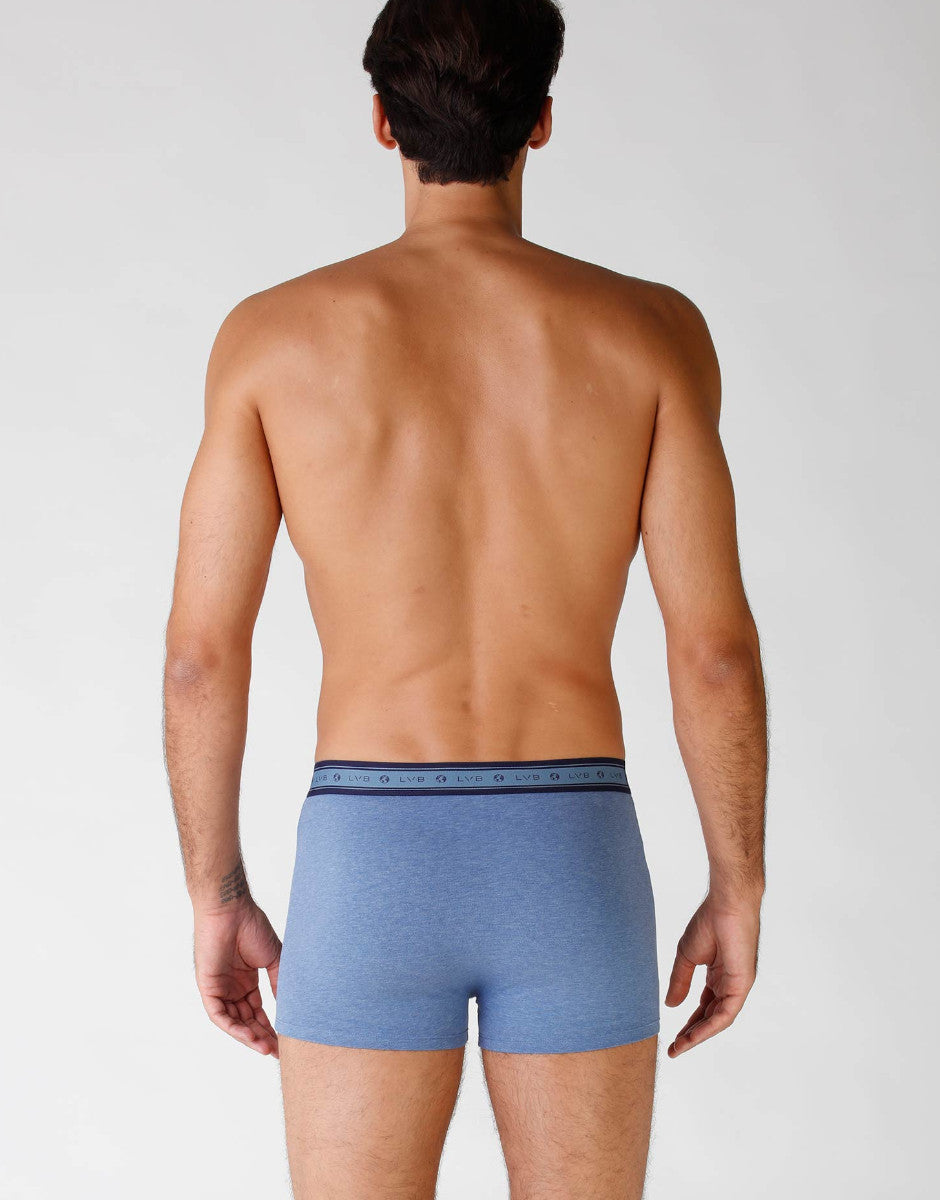 Lovable Man Boxer cotone biologico x2 blu melange