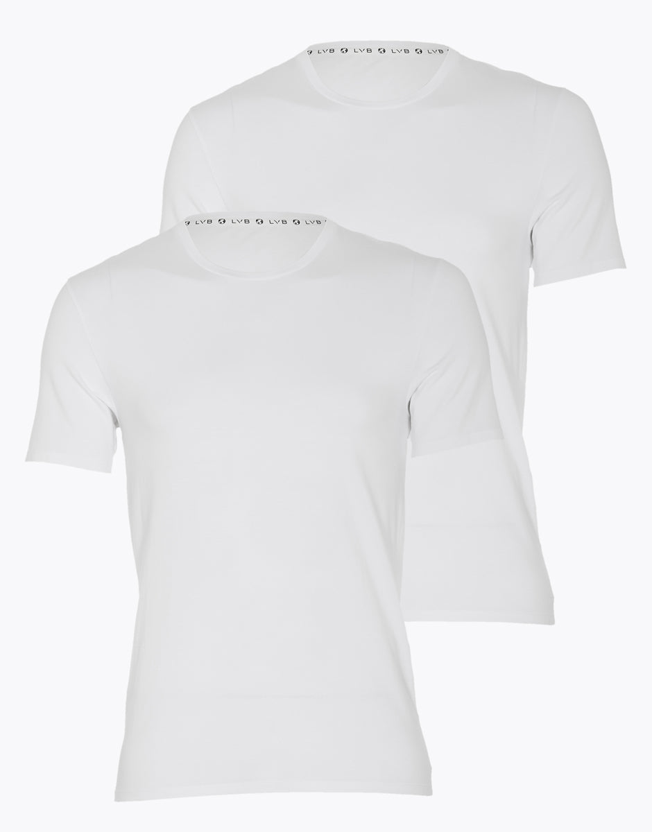 Lovable Man t-shirt scollo a V cotone bio bianco x2