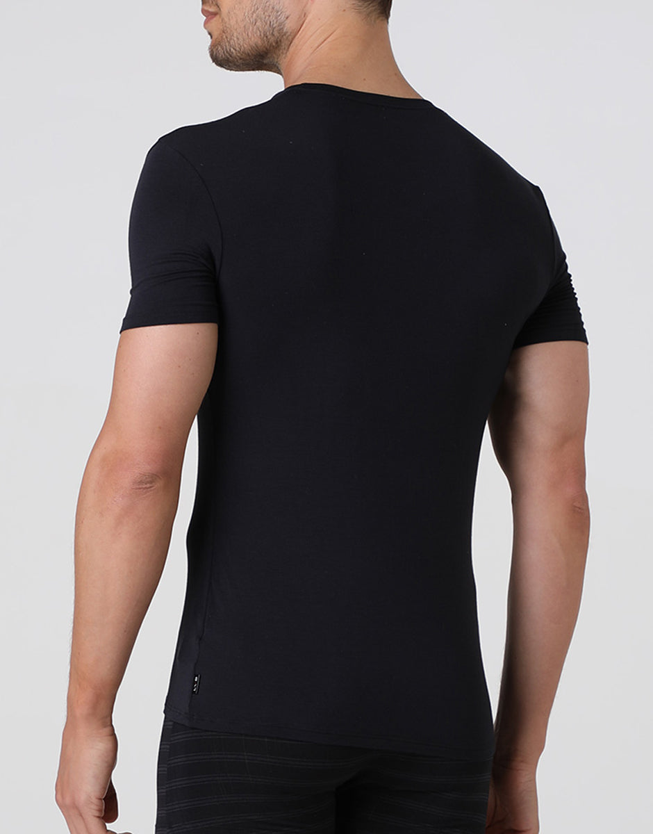 Lovable Man L070A t-shirt scollo a V nera micromodal