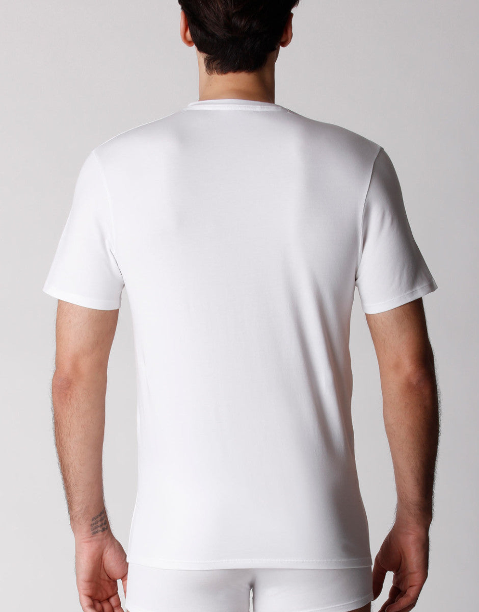 Lovable Man t-shirt scollo a V cotone bio bianco x2