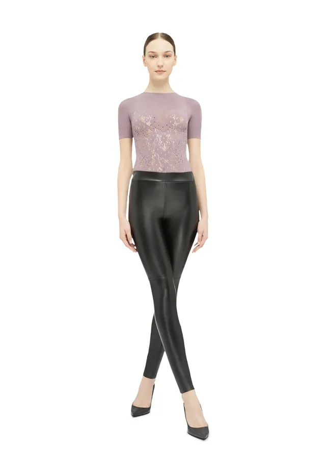 Wolford Estella leggings similpelle coprente 34W