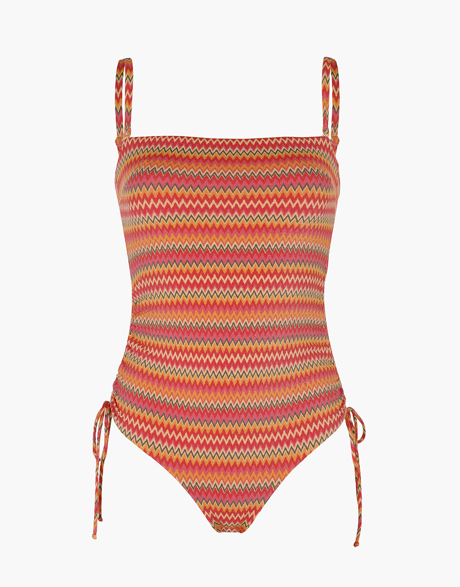 Lovable Printed Lurex costume intero zigzag multicolor senza ferretto