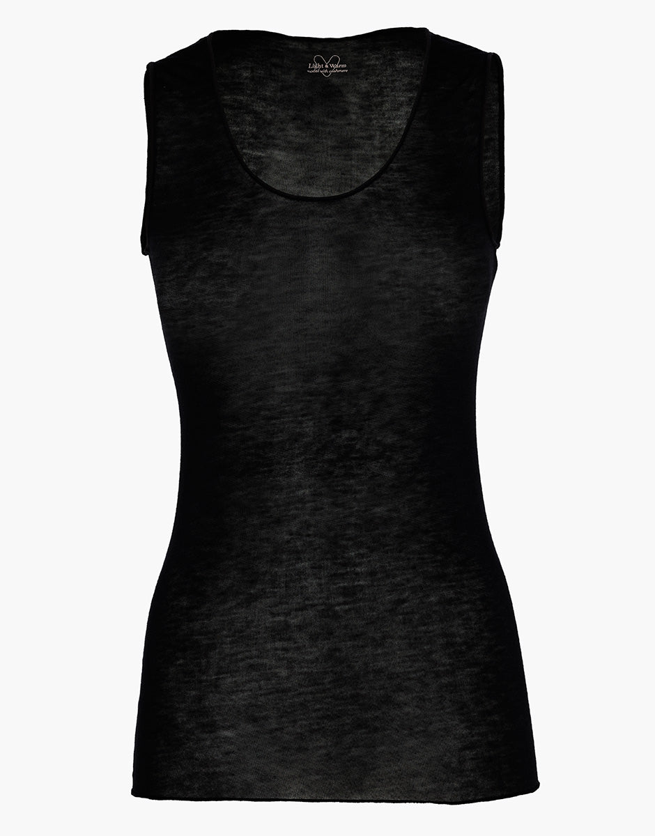 Lovable Ultralight and Warm canotta spalla larga nero modal cashmere