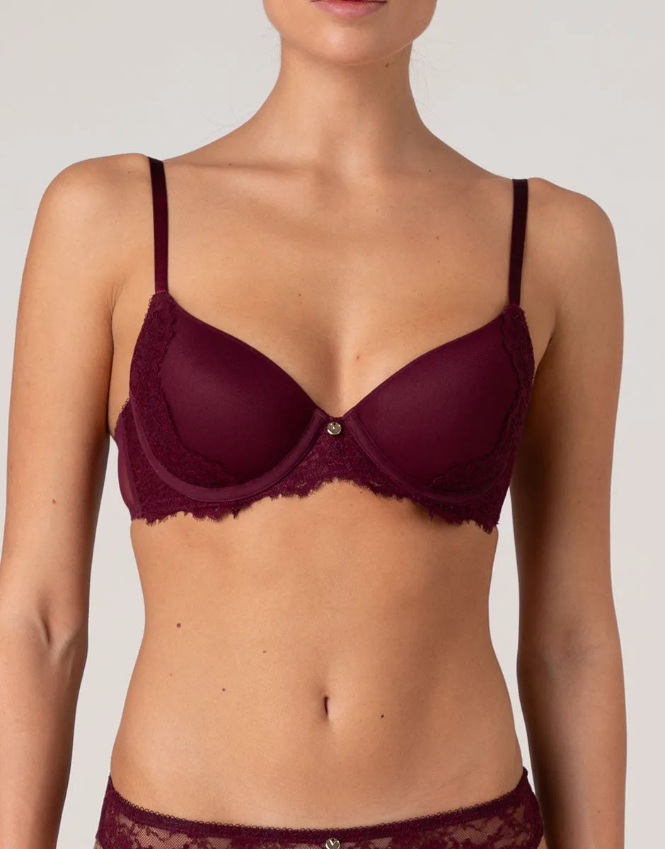Lovable Beauty Lace reggiseno imbottito vinaccia pizzo
