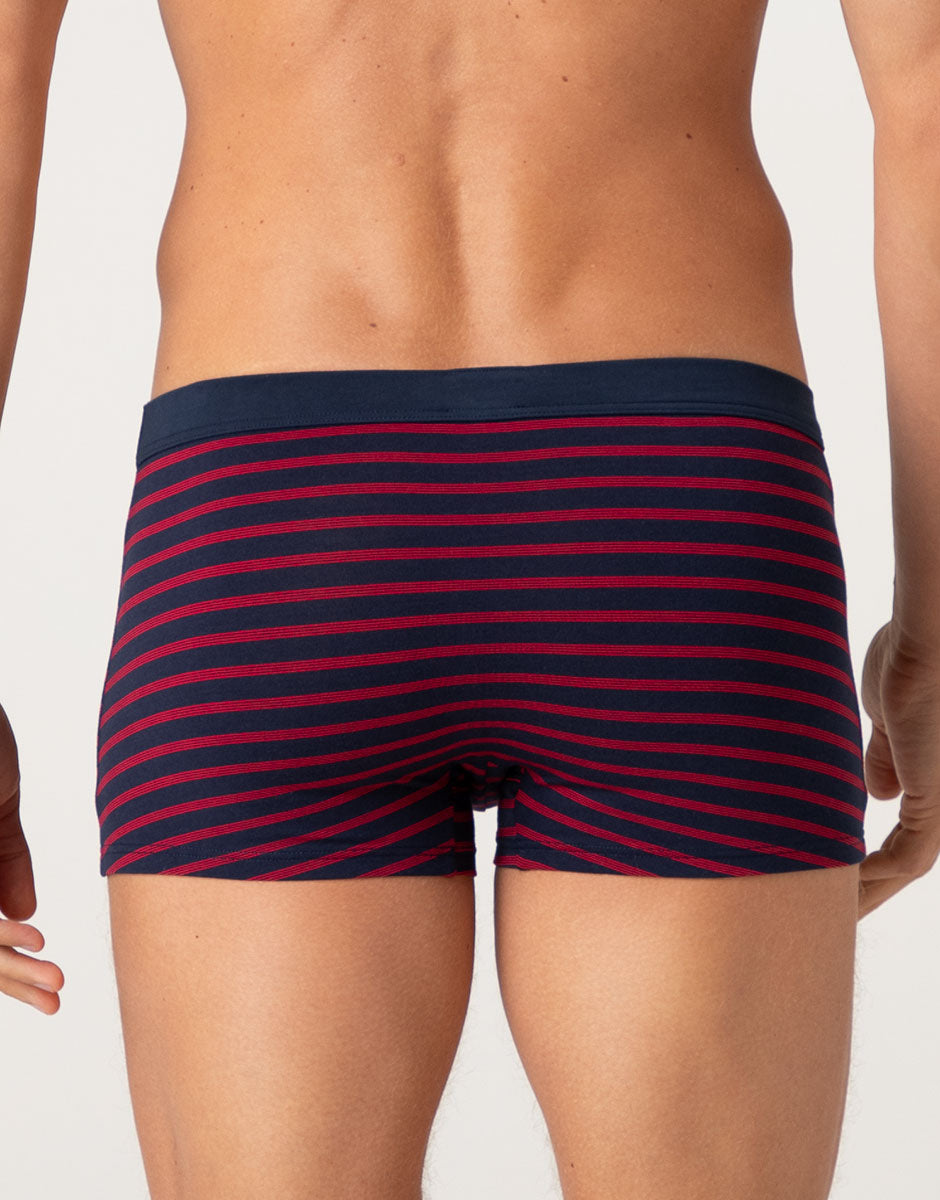 Lovable Man Jacquard Cotton Modal boxer righe antracite rosso