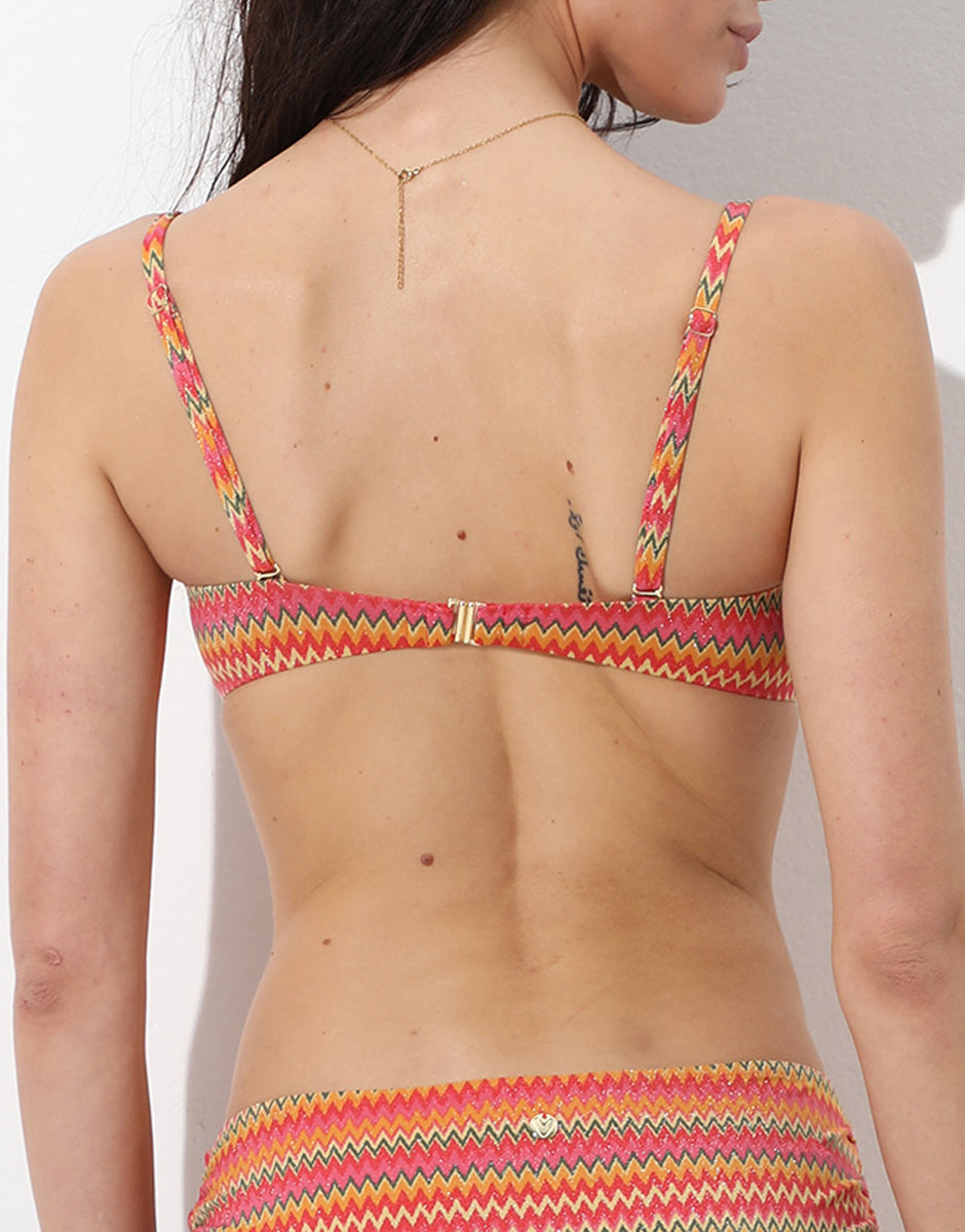 Lovable Printed Lurex reggiseno fascia mare zigzag multicolor