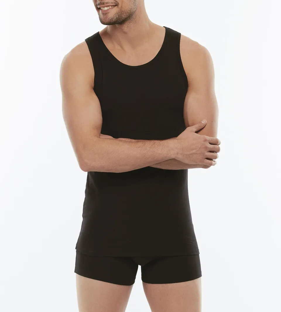 Lovable Man Cotton Stretch canotta nera cotone elasticizzato