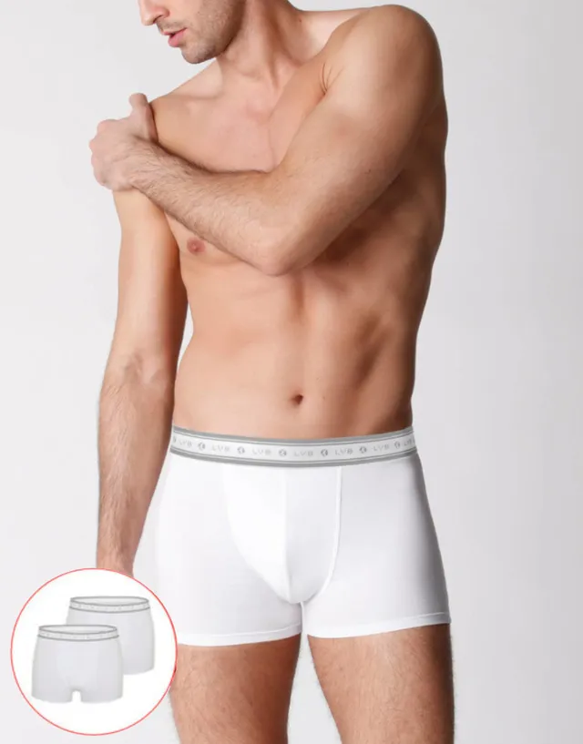 Lovable Man Boxer Cotone Biologico Bianco 2 Pezzi