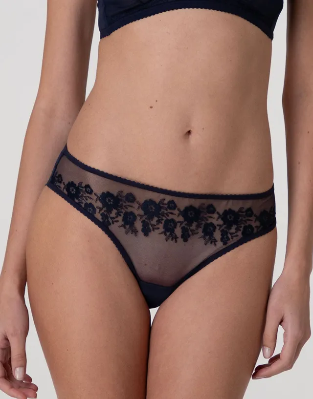 Lovable Elegant Embroidery slip tulle ricamato blu navy