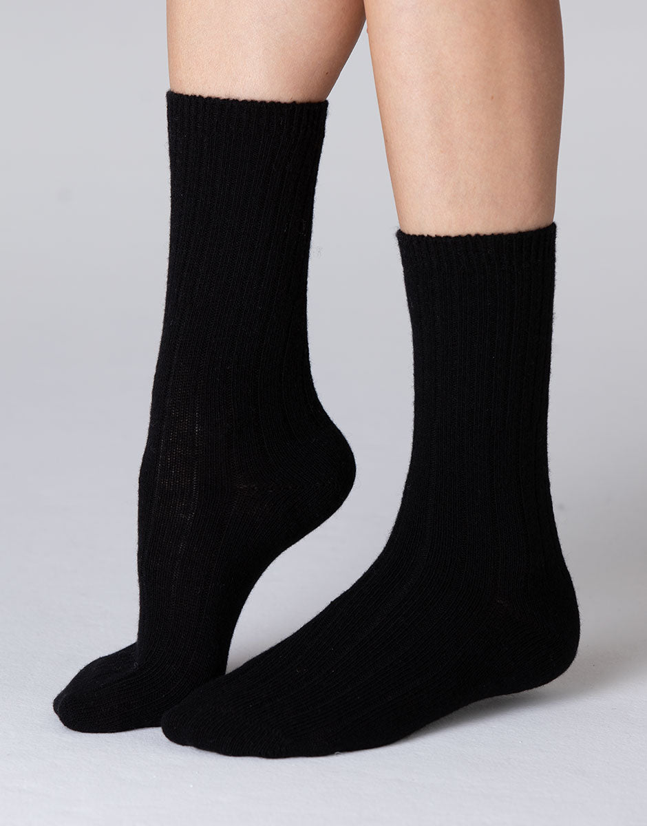 Lovable Warm Cashmere calzini corti neri lana cashmere