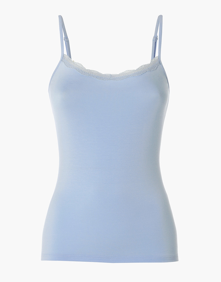 Lovable Basic Soul top viscosa pizzo azzurro spalline regolabili