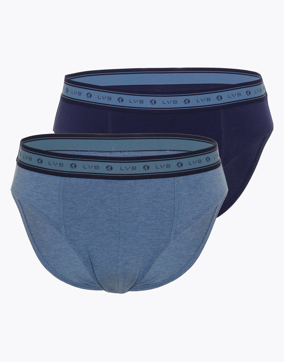 Lovable Man slip uomo cotone biologico blu melange x2