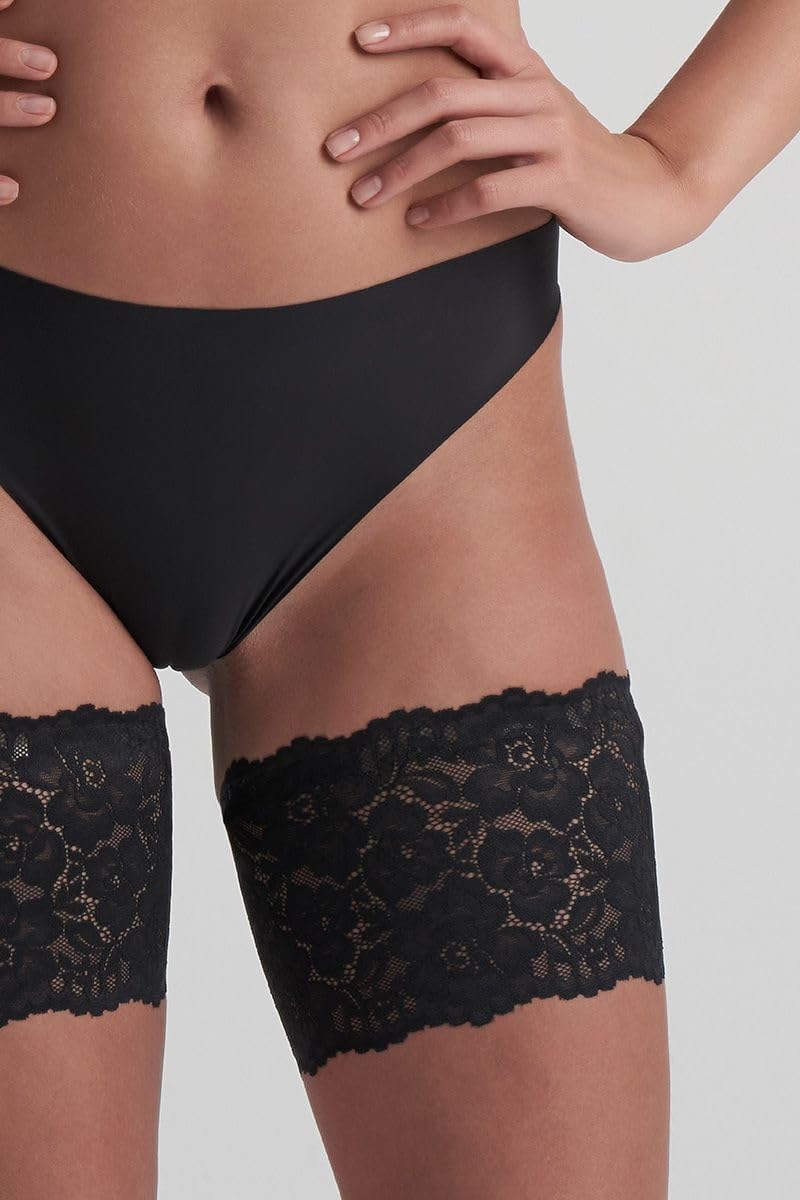 Bye Bra fasce coscia pizzo beige nero anti-sfregamento silicone