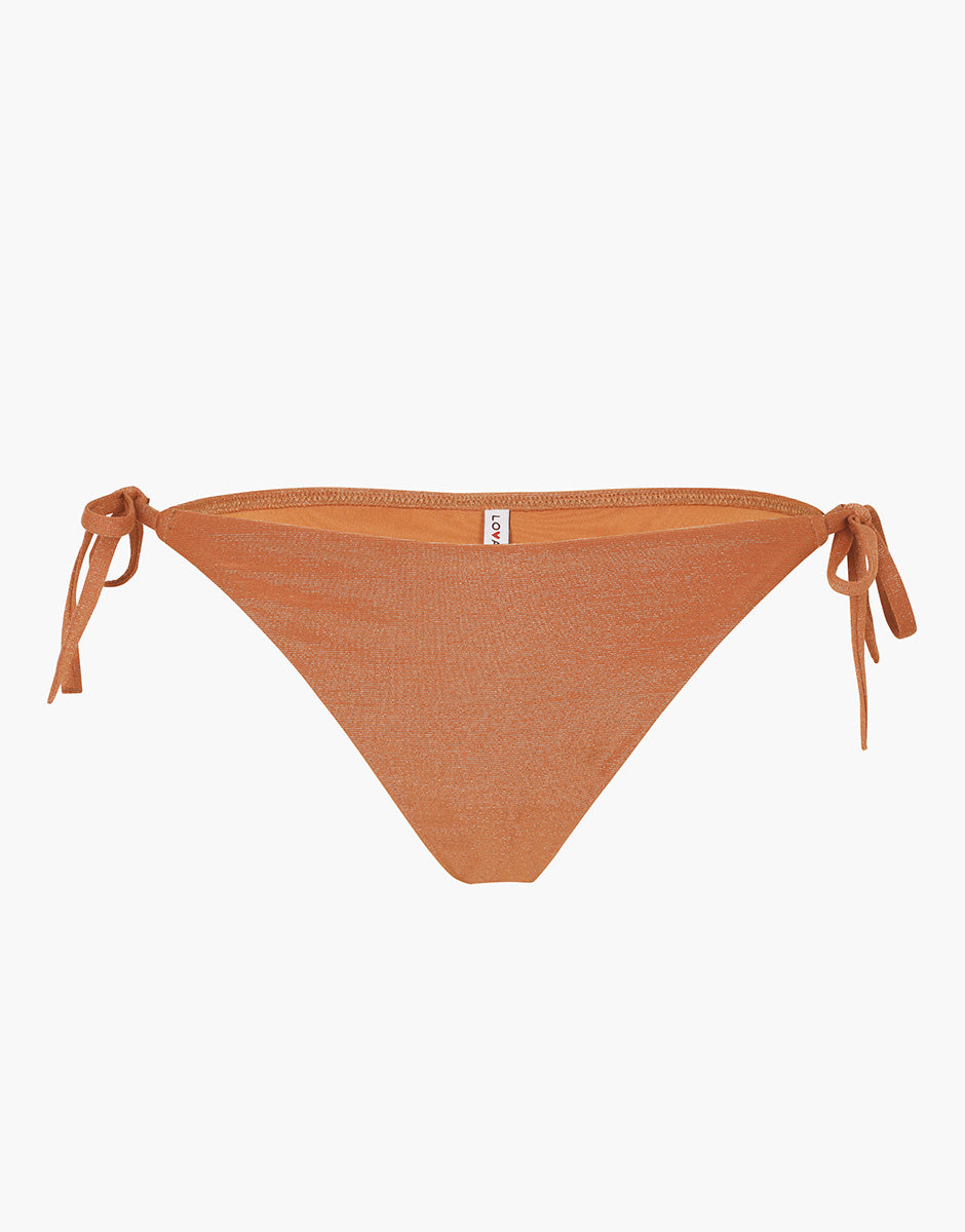 Lovable Plain Lurex Slip Costume Laccetti Rame
