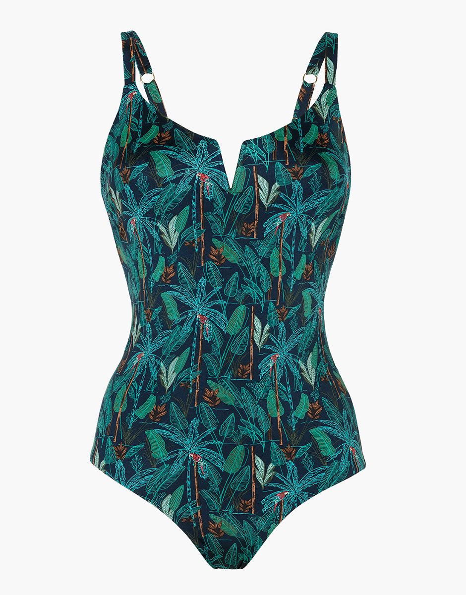 Lovable Contemporary Printed Micro costume intero foresta tropicale