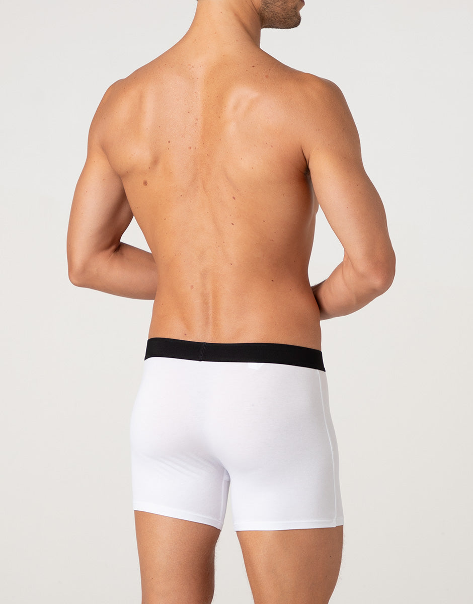Lovable Man Signature Cotton Boxer Lungo bianco cotone pima