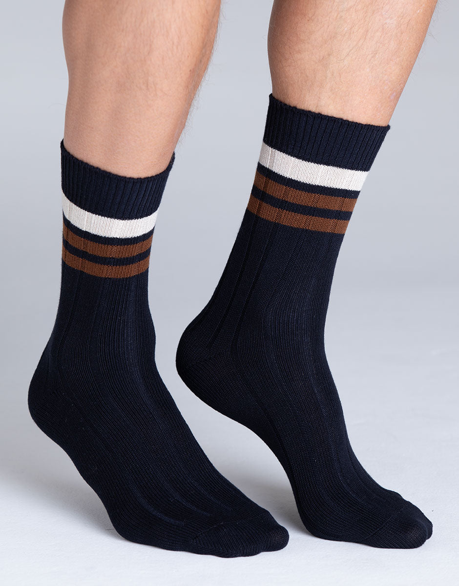 Lovable Man Fancy Bamboo Calzini Corti Blu Notte