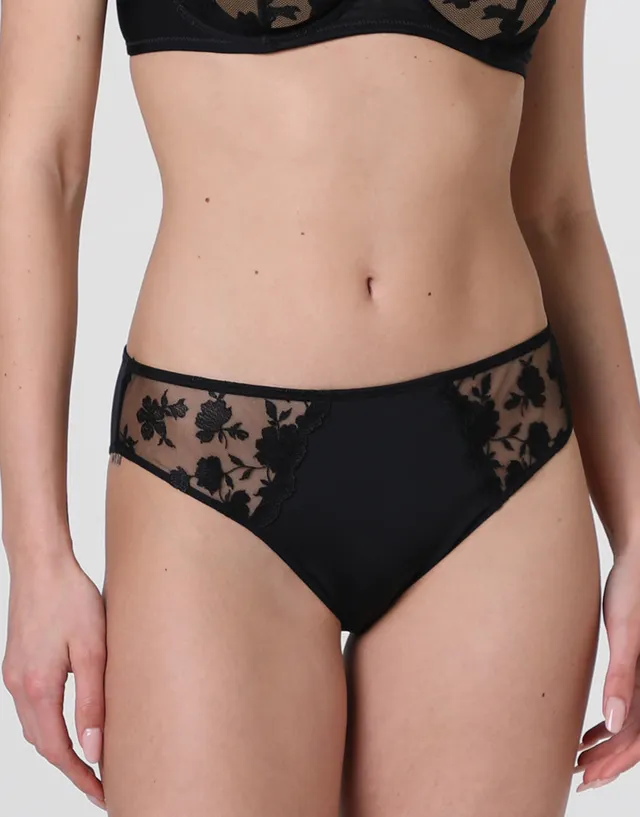 Lovable Floral Embroidery slip nero tulle ricamato