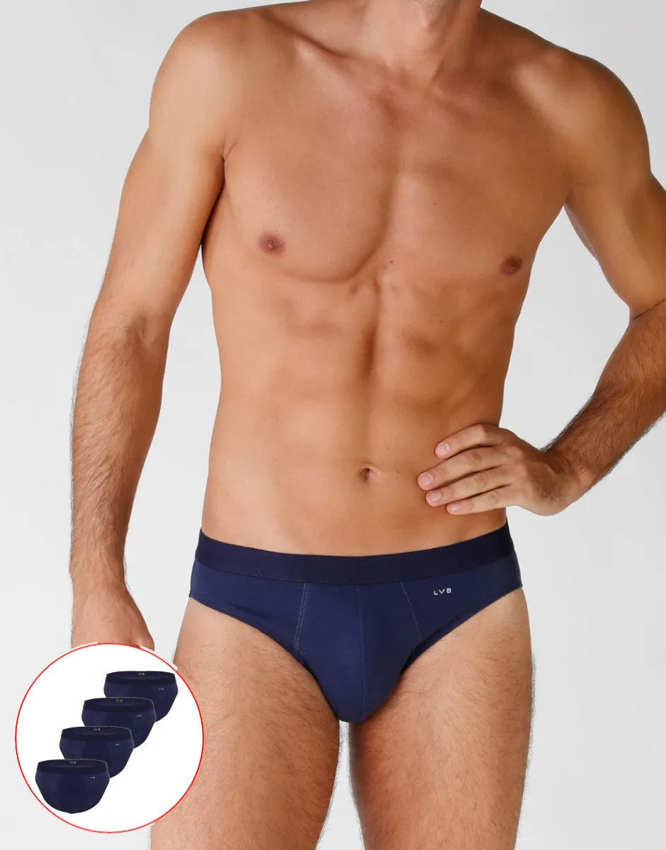 Lovable Man Basics slip cotone x4 blu elasticizzato